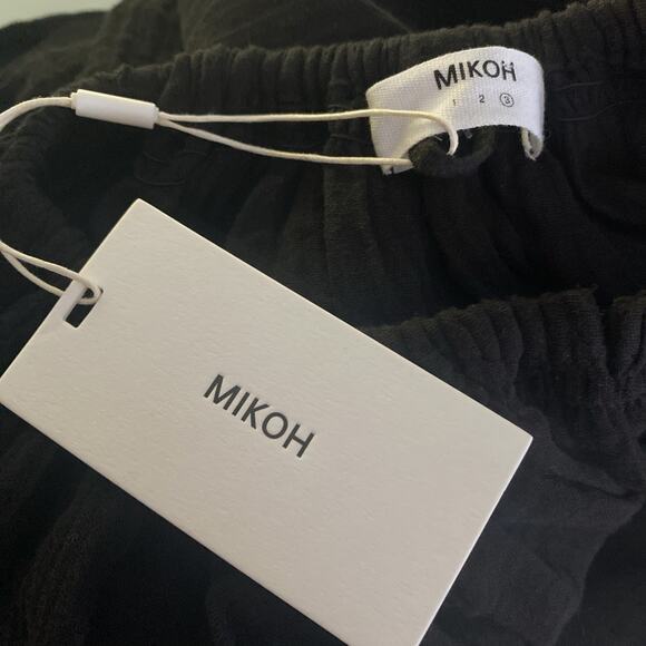 NWT Mikoh Aniwa Maxi Dress Night Gauze 100% Cotton Long Sleeve V neck 3 L - Picture 6 of 7